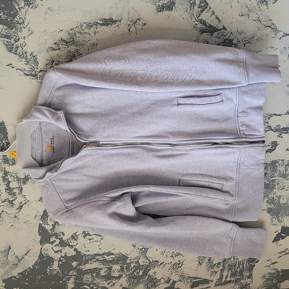 Carhartt zipper sweatshirt jacket light blue size M